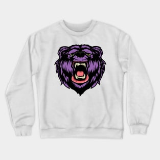 Angry Grizzly Bear Mouth Open Crewneck Sweatshirt